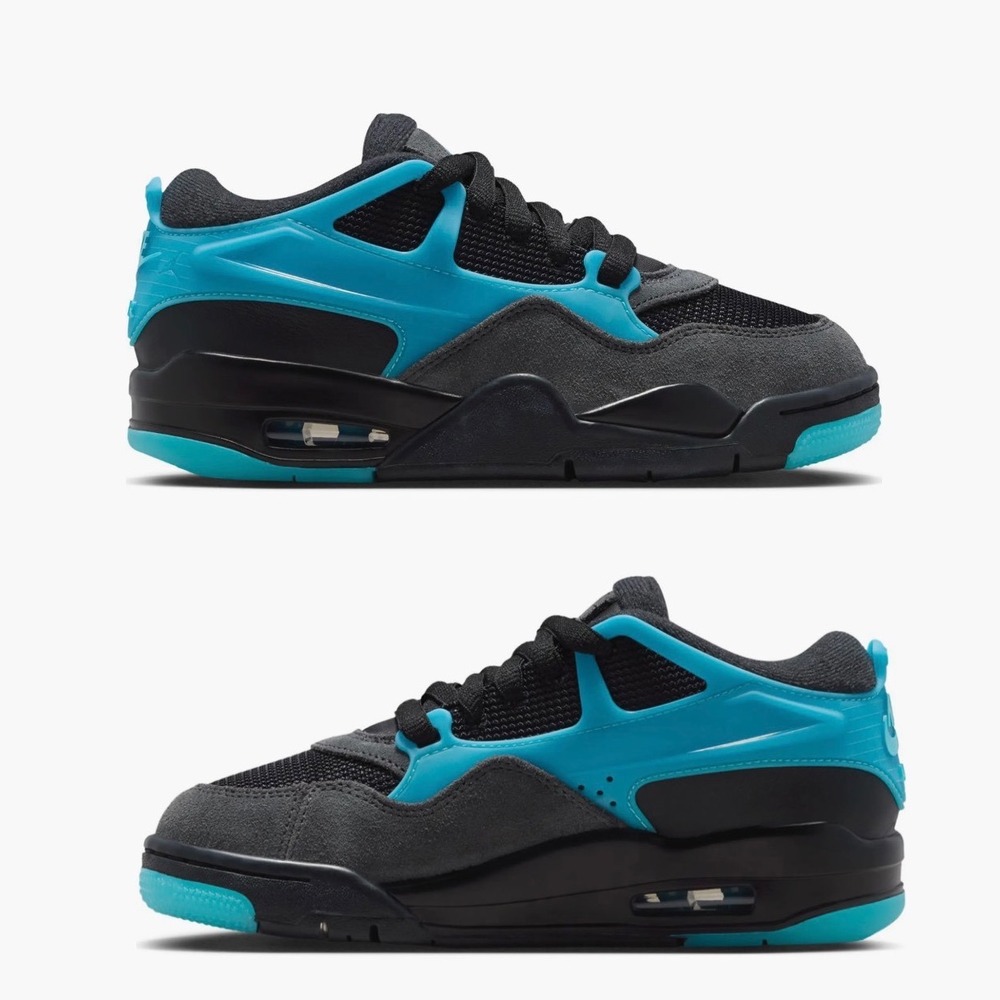Air Jordan 4 RM‎ GS Youth 5Y / Womens 6.5 Black Gamma Blue Sneakers FQ7938-040